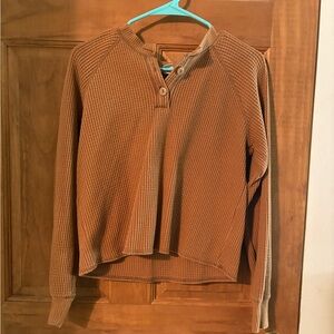 Old Navy Brown Waffle-Knit Sweatshirt